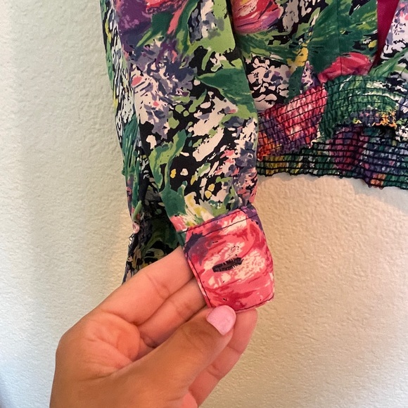 Pretty Vintage Floral Long Sleeve Blouse - Picture 5 of 8